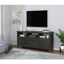 Vilo Home Country Solid Wood 65" Gray TV Stand with 2 Drawers and 2 Doors
