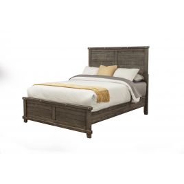 Vilo Home Industrial Charms Gray Distressed Solid Wood Queen Size Bed