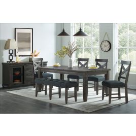 Vilo Home Industrial Charms Black 6 Piece Dining Set