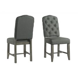 Vilo Home Industrial Charms Gray Tufted Upholstered Parson Chairs (Set of 2)