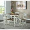 Vilo Home Carmel White Farmhouse 5 Piece Counter Height Dining Set