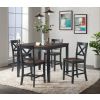 Vilo Home Carmel Dark Farmhouse 5 Piece Counter Height Dining Set